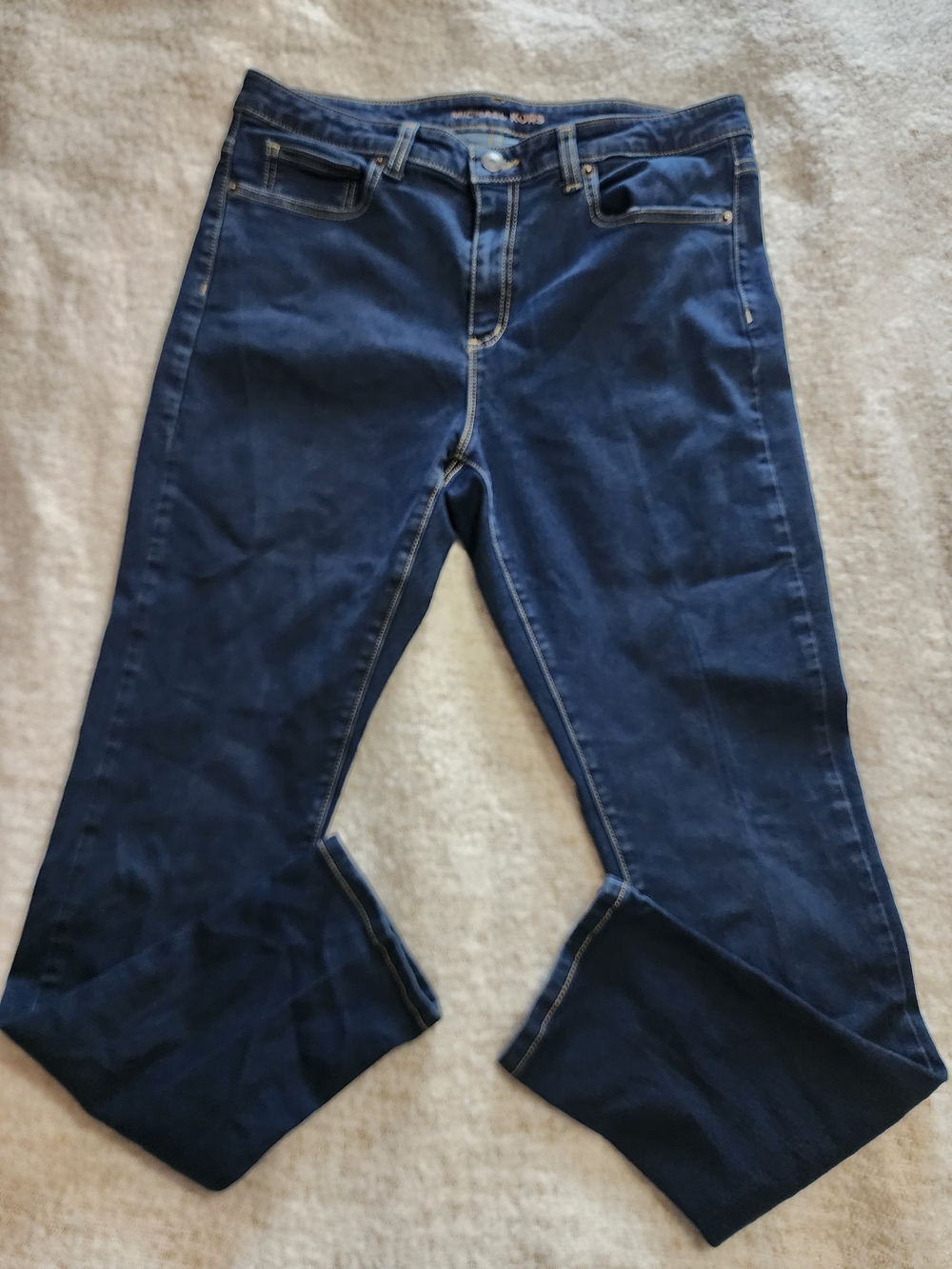 Michael Kors Women’s Blue Dark Wash Skinny Stretch Denim Jeans 5-Pocket Size 14